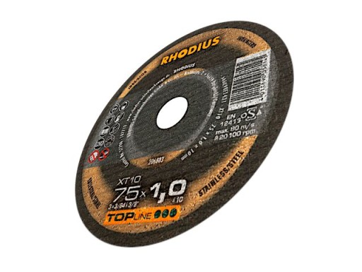 DISKY KOVOVÉ REZNÉ KOTOUČE INOX OCEL 75x1,0x10 RHODIUS GERMANY XT10