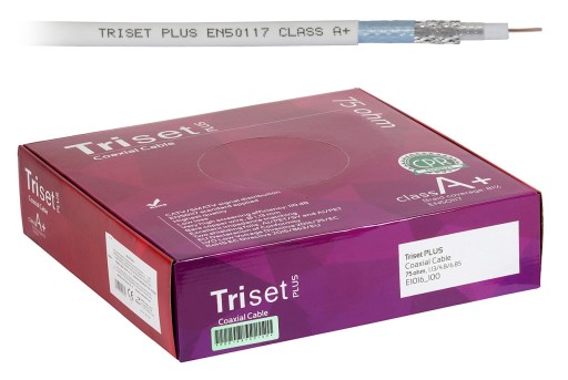 Triset Plus Dca LSZH koaxiálny anténny kábel, medený SAT kábel, 1 m