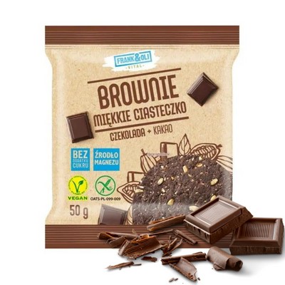 Mäkké bezlepkové sušienky FRANK&OLI Chocolate Brownie bez cukru 50g