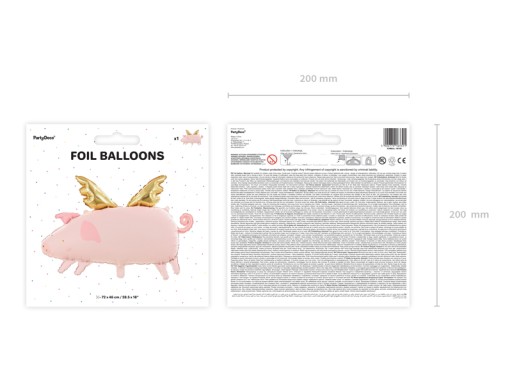 Fóliový balón Winged Pig Pig 72x46cm