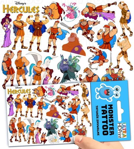 UMÝVAJÚCE DOČASNÉ TETOVANIE PRE DETI HERCULES HERCULES ORIGINÁLNE DIZAJNY