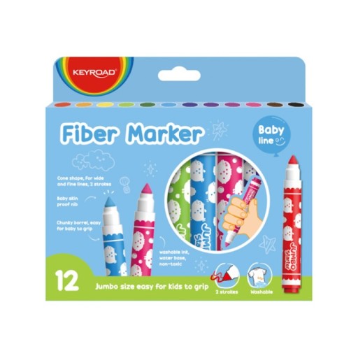 Hrubé fixky, fixky, sada 12 ks Keyroad Jumbo