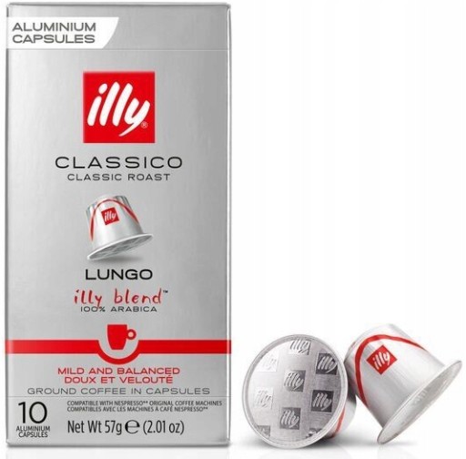 Kapsuly Nespresso Illy Lungo Classico, 10 kusov