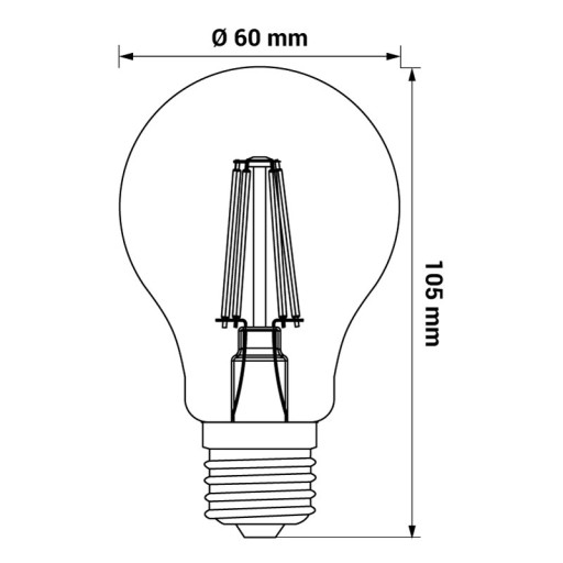 LED-POL Edison CLARO vláknová žiarovka 7W = 60W Dekoratívna teplá 2700K