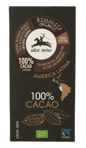 Horká čokoláda 100% kakao 50g - Alce Nero