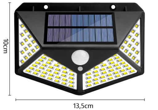 Solárna LAMPA NÁSTENNÁ LAMPA pohybový senzor 100LED E080