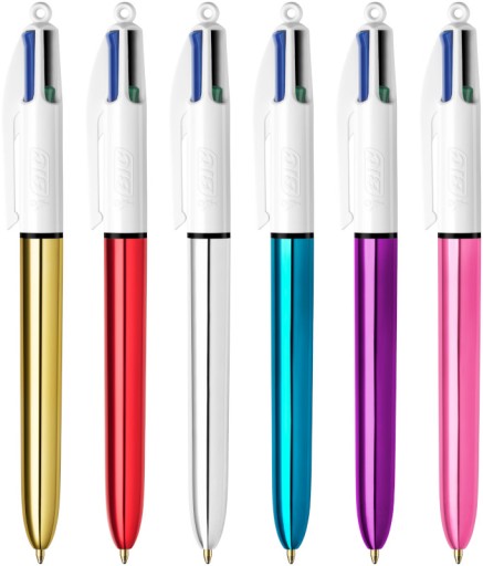BIC 4COLORS SHINE GOLD AUTOMATIC GALLPEN 4 COLORS SCHOOL 4V1 GOLD