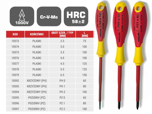 Plochý elektrotechnický skrutkovač 4,0 x 100 1000V PROLINE (10576)