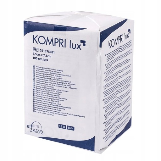 COMPRESSES nesterilné gázové tampóny 7,5x7,5cm 100 ks