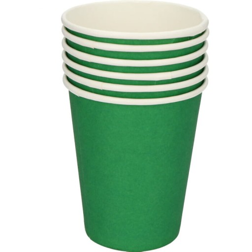 TMAVOZELENÝ PAPIEROVÝ POHÁR 220ML 6KS
