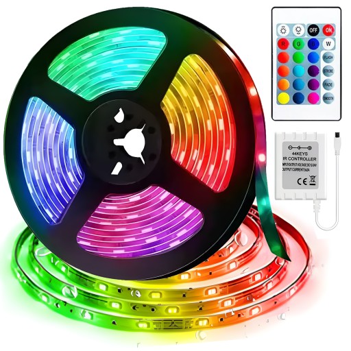 FAREBNÝ RGB LED PÁS 5M VODEODOLNÝ PÁS 2835 STOLNÝ SET + DIAĽKOVÉ OVLÁDANIE
