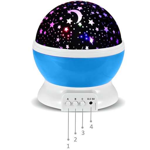 ROTAČNÁ NOČNÁ LAMPA STARS SKY PROJECTOR 2v1