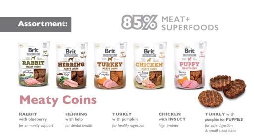 Brit Meaty Jerky Meaty Coins Králik 80g Maltézsky