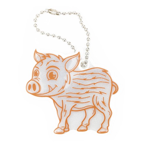 Reflexný mäkký prizmatický prívesok pre dieťa na retiazke so vzorom BOAR