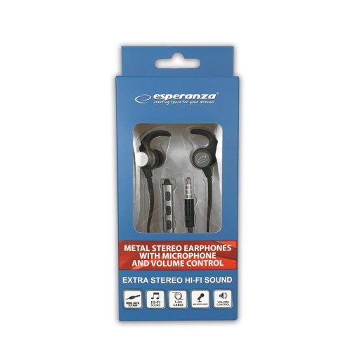 Slúchadlá ESPERANZA s mikrofónom 1,2 m, 3,5 mm minijack konektor