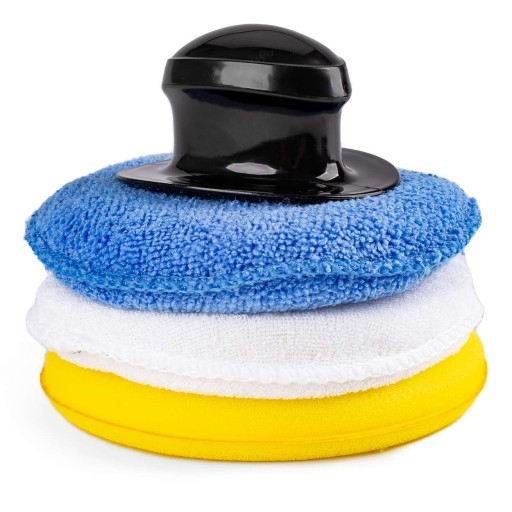 Guľaté leštiace hubky + násada MIX 12cm 3x