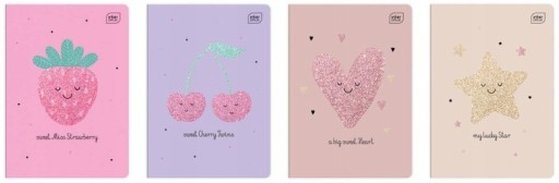 A5/16k trblietavý zápisník s tromi farebnými linkami Glitter