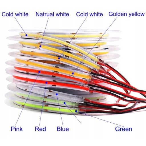 LED pás COB 300 LED/m 12V, Farba oranžová, Oranžová 1m