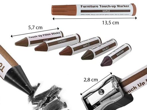 Značky na opravu nábytkových panelov 12 El. 6-farebná sada na opravu vosku