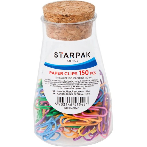 Farebné okrúhle sponky v dóze, 150 ks