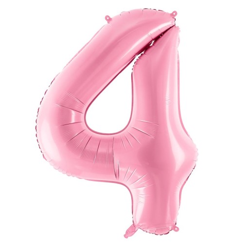 Fóliový balón DIGITAL 4 RUŽOVÝ veľký 86 cm pre HEL k narodeninám