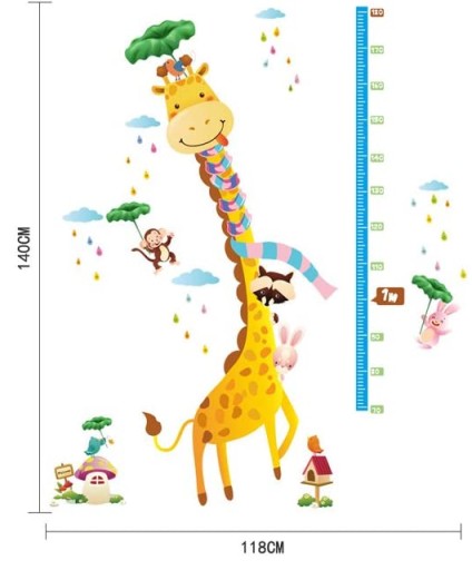 NÁLEPKA NA STENU VÝŠKA ZVIERATÁ 180 CM