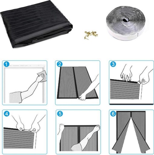 SIEŤKA NA DVERE, BALKÓNOVÉ OKNO S MAGNETOM 210X100CM SIEŤKA PROTI KOMÁROM