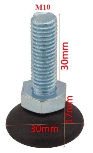 Nastaviteľná nábytková noha M10x30mm