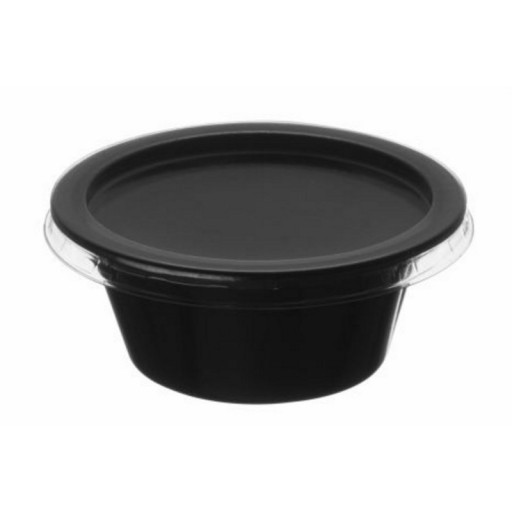 NÁDOBY NA OMÁČKY 30ml ČIERNA S POHÁČKOU 100ks0