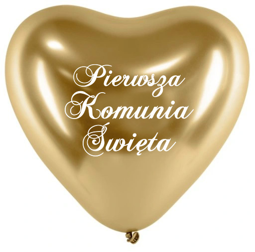 Balóniky na prijímanie, chrómové srdce, prvé sväté prijímanie, lesklé lesklé, 5 ks