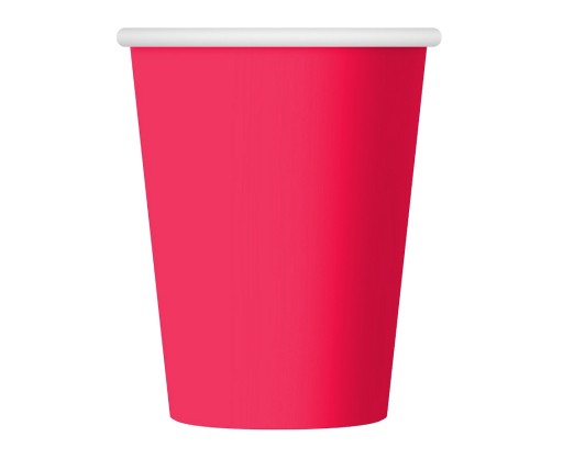 Papierové poháre na piknikový gril, tmavoružové, 6 ks