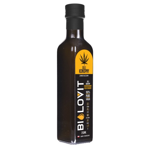 Bilovit prírodný konopný olej, lisovaný za studena, nerafinovaný, 250 ml