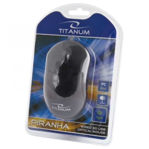 TM107K PIRANHA USB myš čierna s rollerom 1000DPI HQ