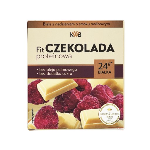 FIT Proteínová čokoláda 80g KWB Biela Malina