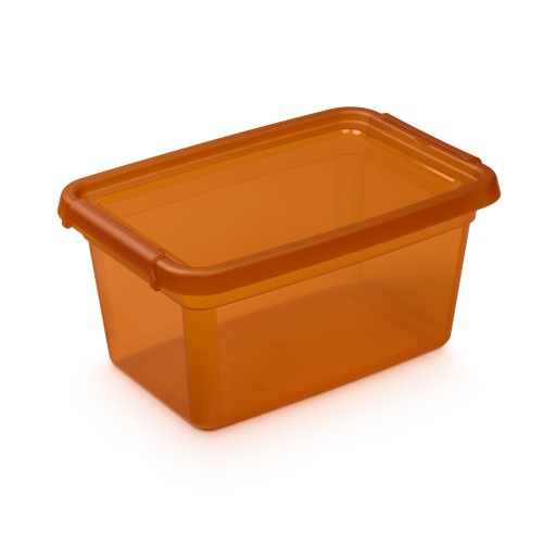 Oranžová plastová nádoba s vrchnákom, 4,5 l