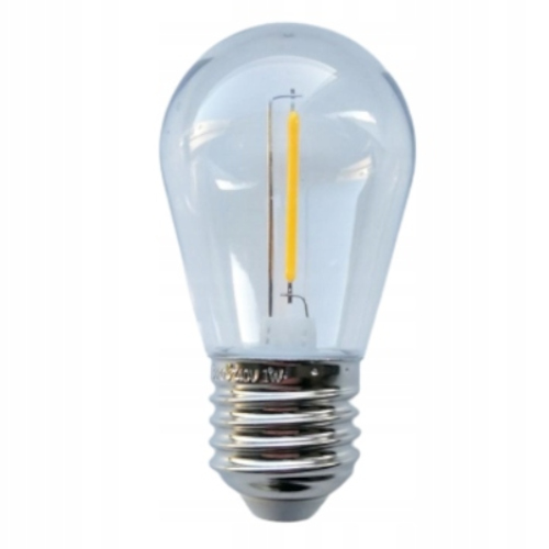 E27 S14 LED žiarovka 0,3W 2700K 3V vlákno
