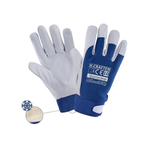 Ochranné pracovné rukavice X-CRAFTER vystužené kozou kožou, veľkosť 9