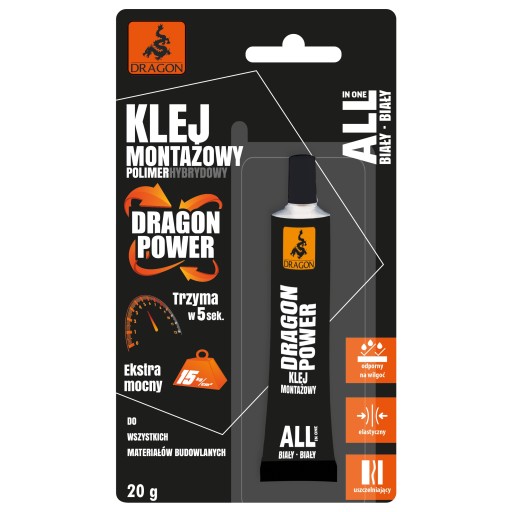 DRAGON Hybrid Polymer POWER Montážne lepidlo 20g Biele
