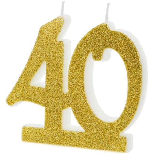 Narodeninová sviečka ČÍSLO 40 na NARODENINOVÚ tortu