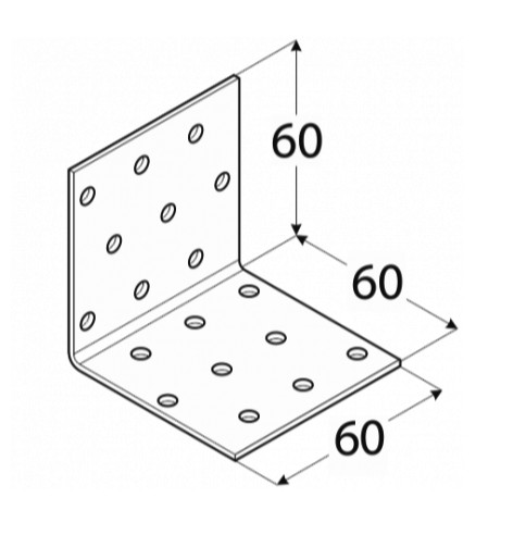 KM4 MONTÁŽNY UHOL TESÁRSKY SPÁR 60x60x60 POZINKOVANÝ 10 ks DOMAX
