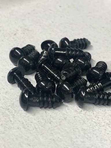 Bezpečnostné oká 12mm na hračky, čierne, 2 ks