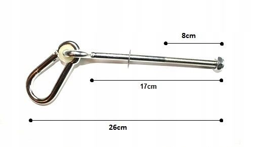 MONTÁŽNY KONEKTOR, KARABÍNA, JEDNODUCHÝ, 17CM