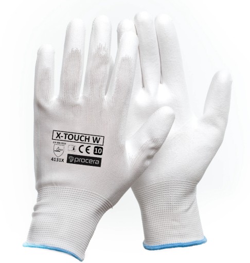 Ochranné pracovné rukavice potiahnuté polyuretánom X-TOUCH WHT, veľkosť 8