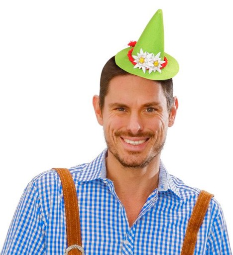 BAVORSKÝ MINI KLOBÚK OKTOBERFEST, ZELENÝ