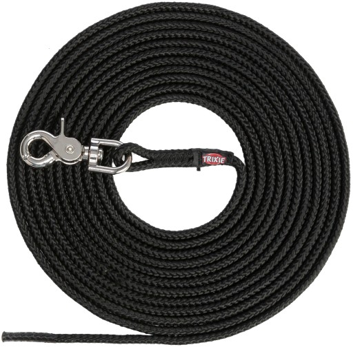 Cvičné vodítko, pre psov, čierne, lano, S–L: 10 m/? 6 mm