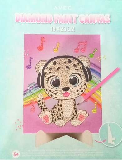 DIAMANTOVÁ MAĽBA VEĽKÝ OBRAZ 18cm x 23cm HUDOBNÝ TIGER Urob si sám