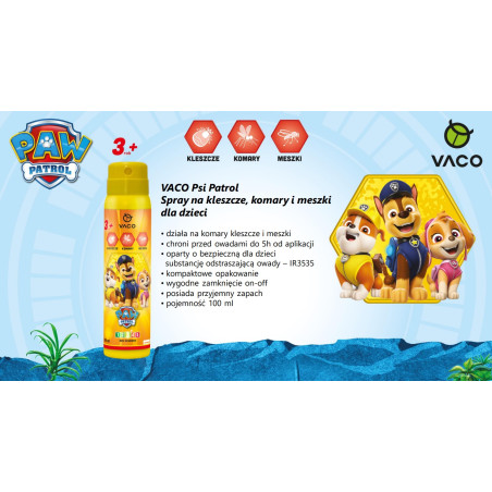 VACO Paw Patrol sprej pre deti od 3 rokov proti komárom a kliešťom, 100 ml