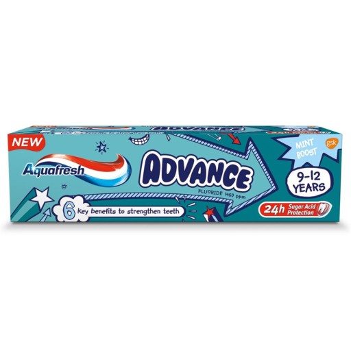 ZUBNÁ PASTA PRE DETI 9-12 ROKOV AQUAFRESH ADVANCE S FLUORIDOM DB5