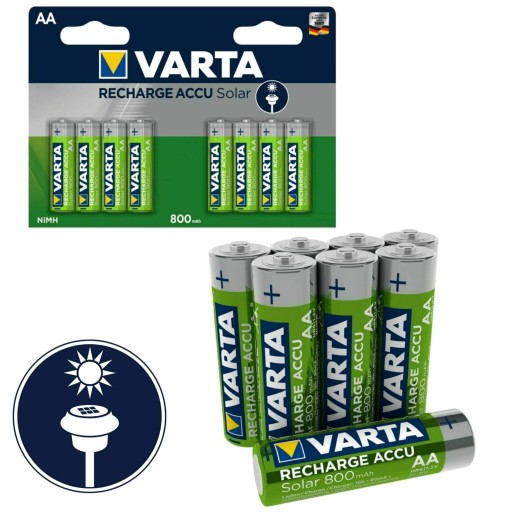 2x AA R6 800mAh NiMH 1,2V batéria Varta Solar