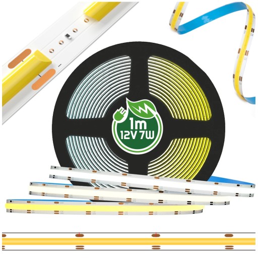 COB LED pásik 7W 1M 12V IP20 Silné jasné nepretržité svetlo 320LED Ekonomický
